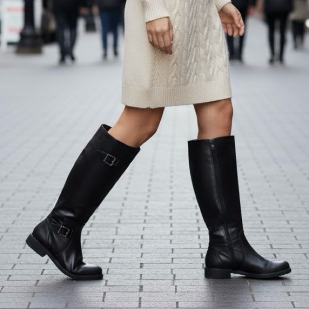 Baretraps Carmen Black Knee-High Boots | Size 8 | Vegan Leather | New With Box